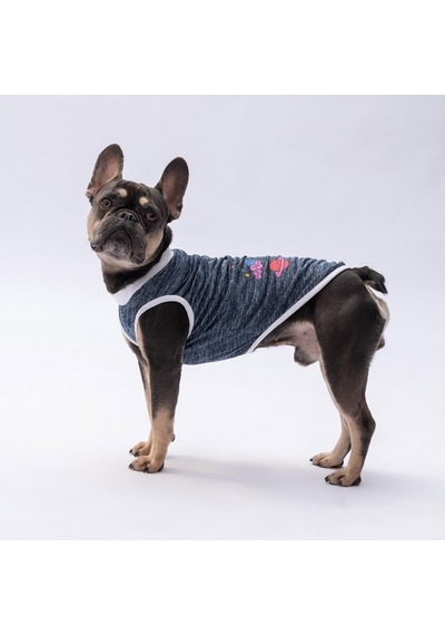 Lacivert Space Time Kedi Köpek Tişörtü - Kedi Köpek Kıyafeti