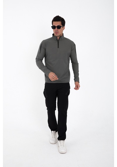 Camp Scoutland Camp136 Outdoor Tactical Su iticili Erkek Gri Taktik Sweatshirt Gri