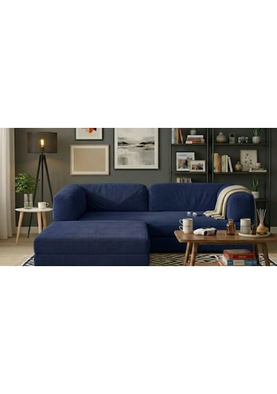 Herev 200x200 Cm 50 Dns Modüler Köşe Koltuk Fitilli Kadife Kumaş, Yatak Olabilen, Modern Tasarım Şark Köşe Lacivert Herev 200x200 Cm 50 Dns Modüler Köşe Koltuk Fitilli Kadife Kumaş, Yatak Olabilen, Modern Tasarım Şark Köşe Lacivert