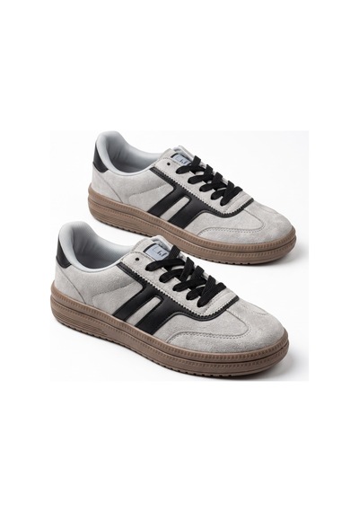 V.S.H Velvet Rota Kadın Gri-siyah Sneaker Spor Ayakkabı - Kadın Günlük Ayakkabı-2522