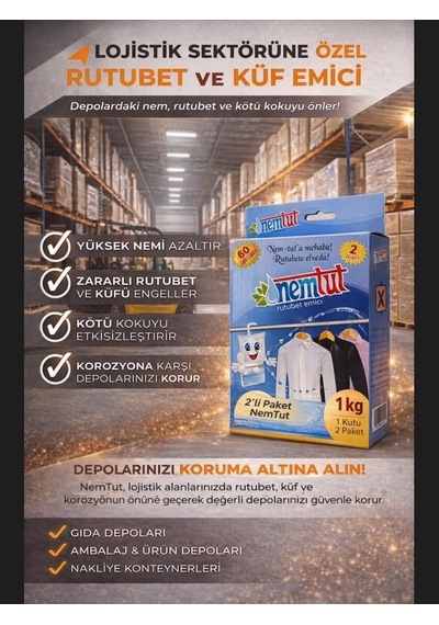 Rutubet Emici Nem Alıcı Koku Ve Küf Giderici 1 Kg 2 Adet Nem Tutucu Diğer