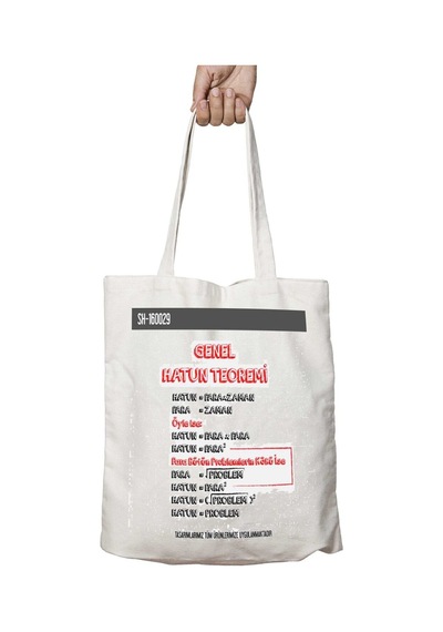 Art Hediye Kişiye Özel Genel Hatun Teoremi İki Tarafı Kalıcı Baskılı Yıkanabilir Okul Plaj Omuz Bez Çantası Çok Renkli