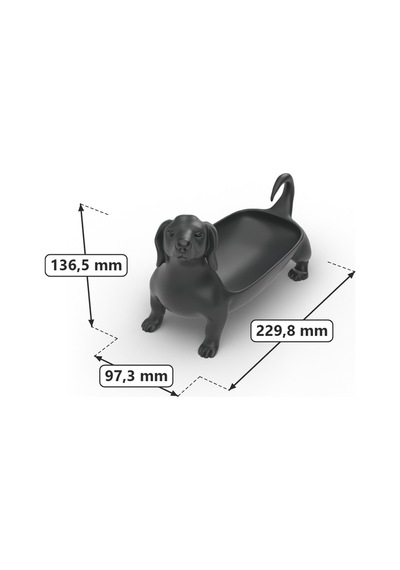 Sosis Köpek Figürlü Takı Anahtar Tepsisi Masaüstü Düzenleyici Siyah