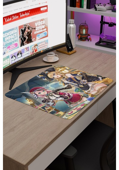 Charlotte Genshin Impact Anime Gacha V3 - 48x40 Xl Gaming Mouse Pad Fare Altlığı