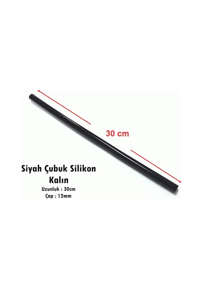 Siyah Çubuk Silikon Kalın 30cm 1kg 33adet -