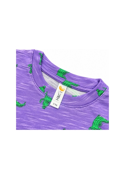 H&c Coolboy H&c Çocuk Timsah Desenli Uzun Kollu Pijama Takımı Lila