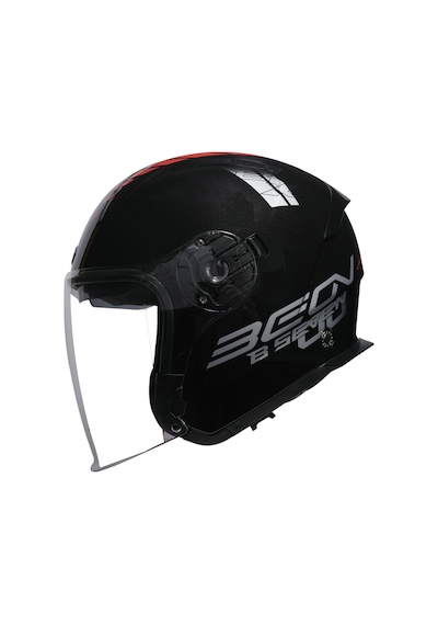 Beon B-203 FY01 Çenesiz Vizörlü Yazlık Kask Siyah Kırmızı