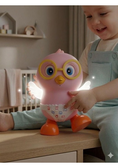 Tıfıl Toys Pilli Işıklı Müzikli Dans Eden Pembe Civciv - İnteraktif Bebek Oyuncağı
