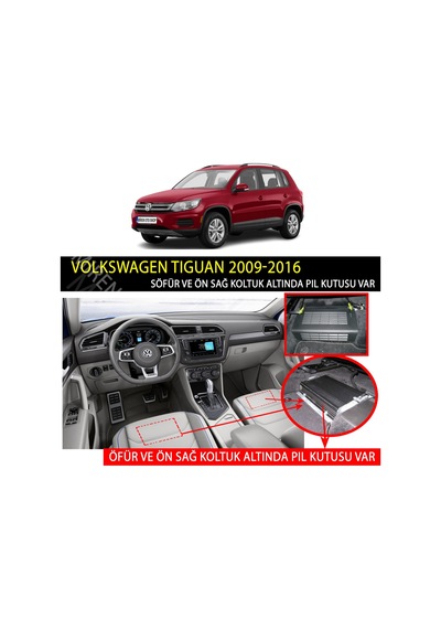 Volkswagen Tiguan 2009-2016 5D Havuzlu Suni Deri Oto Paspas N11.12584