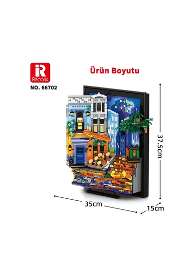 Reobrix Starry Night Cafe Wall Art 66702 Brick Yapım Seti