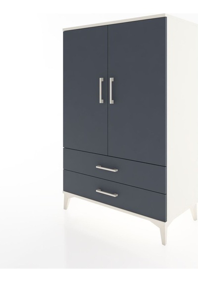 Hyperion Dolap Tek Raflı 2 Çekmeceli Tek Askılı 88x44x134 Aytaşı-antrasit Aytası