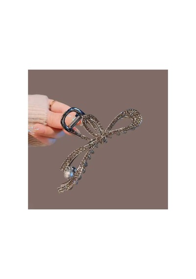 Metal Taşlı Ve İnci Detaylı Mandal Toka Siyah - 637081484 Siyah - 637081484 Siyah