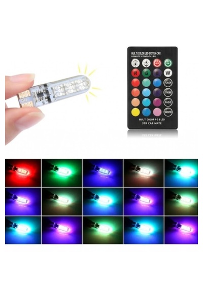 Kumandalı Rgb T10 Park Ledi Far Ledi Renkli Park Ampulü