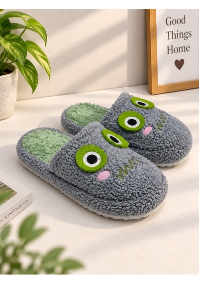 Modafrato Monster Figürlü Havlu Kadın Ev Terliği - Sıcak Tutan Pofuduk Terlik Ses Yapmaz Taban Gri Modafrato Monster Figürlü Havlu Kadın Ev Terliği - Sıcak Tutan Pofuduk Terlik Ses Yapmaz Taban Gri