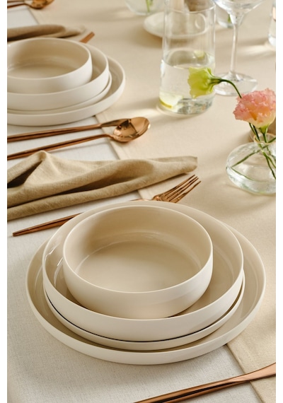 Karaca  Earth Collection Finesse 24 Parça 6 Kişilik Yemek Takımı Bej