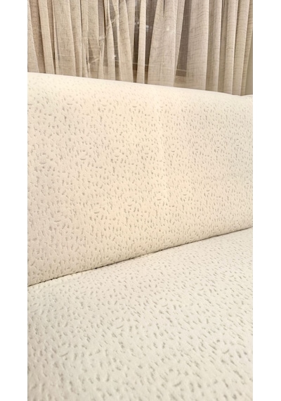 Çita Koltuk Örtüsü Lüks Keçeli Alt Kumaş Kaymaz Koltuk Örtüsü 175x220 Oturma Yeri Ve Sırtını Kapatır Krem