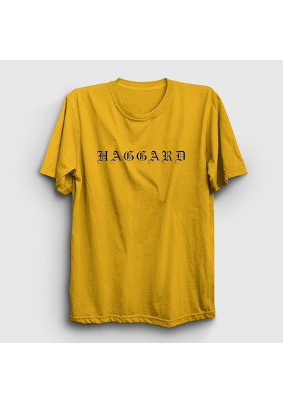 Presmono Unisex Logo Haggard T-shirt Sarı