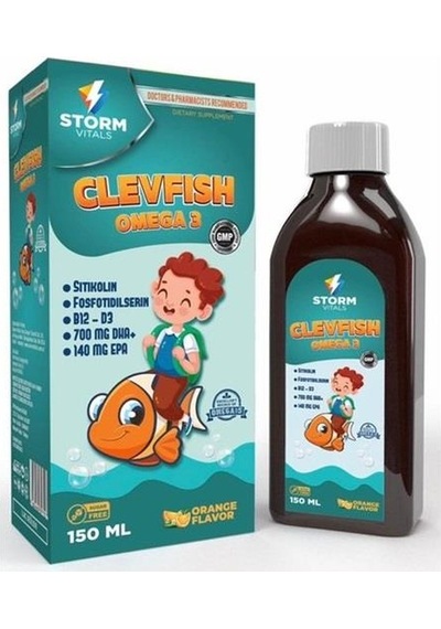 Storm Vitals Clevfish Omega 3 Sitikolin 150ml Sıvı