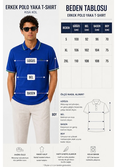 Neco Giyim Erkek Slim Fit Spor Polo Yaka Tişört Lacivert