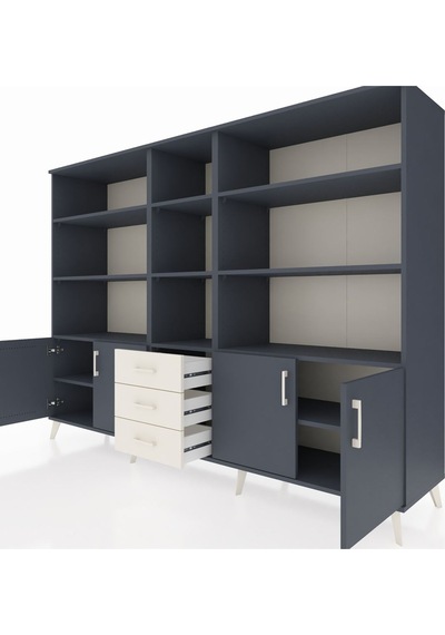Hyperion Dolap 11 Raflı 3 Çekmeceli 4 Kapaklı 220x44x163 Antrasit Antrasit-antrasit/aytaşı Hyperion Dolap 11 Raflı 3 Çekmeceli 4 Kapaklı 220x44x163 Antrasit Antrasit-antrasit/aytaşı