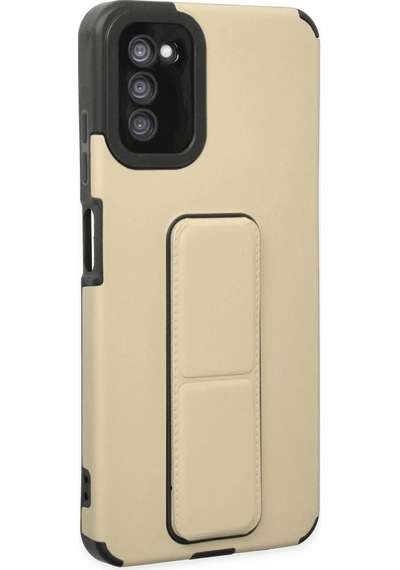 Newface - 993 - Samsung Galaxy Uyumlu A03s Kılıf Mega Standlı Silikon - Aconcept - - Gold