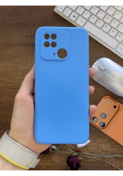 Redmi 10c / Poco C40 Uyumlu Kamera Korumalı Darbeye Dayanıklı Renk Atmayan Fab Silikon Kılıf Mavi