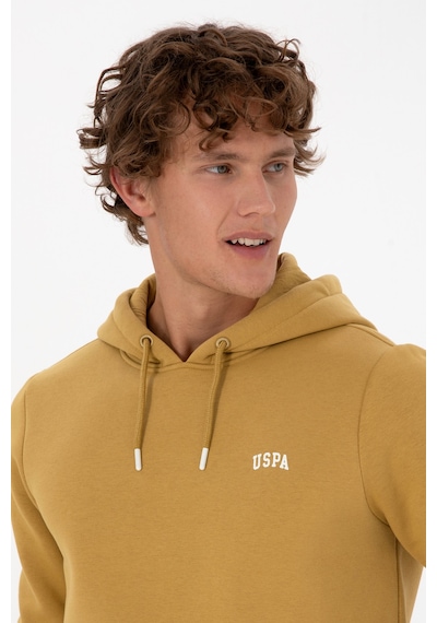 U.S. Polo Assn. Erkek Regular Fit Kapüşonlu Şardonlu Hardal Basic Sweatshirt 50315582-VR151