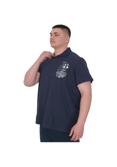 Mode Xl Büyük Beden Erkek T-shirt Polo Sail Boat U25302 Indigo İndigo