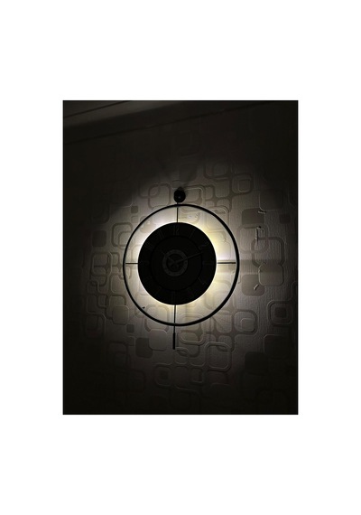 Pey Aksesuar Metal Camlı Duvar Saati 60x80 Cm Büyük Boy Işıklı Gerçek Cam Siyah-füme-siyah-gümüş M61-siyah-füme-siyah-gümüş