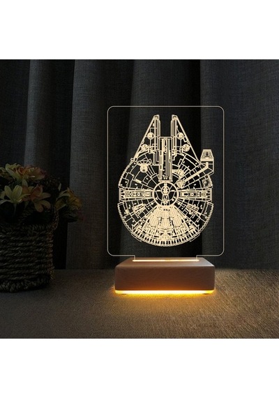 Star Wars Gemi Çocuk Odası Gece Lambası 3D Doğum Günü Hediye
