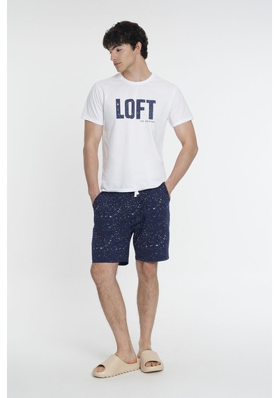 Loft Regular Fit Erkek Pijama Whıte/navy