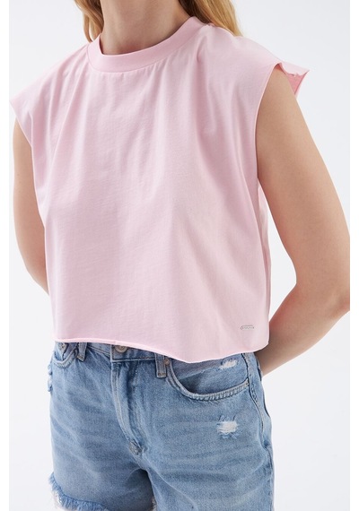 LOFT Crop Kadın Tshirt K.kol Lf2031528 Q1.v1 Pembe