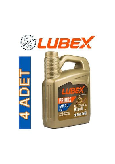 Lubex Primus Fm 5W-30 Tam Sentetik Motor Yağı 4 x 4 L