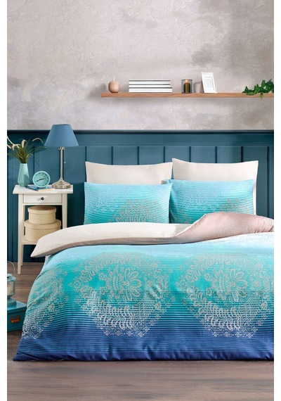 Veramoni Soft Dreams Ocean Çift Kişilik Pamuklu Desenli Nevresim Takımı - Çok Renkli