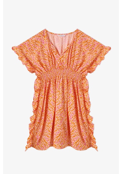 Penti Kız Çocuk Safari Leopar Desenli Ponponlu Kaftan Çok Renkli