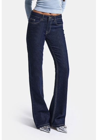 Kadın Selvedge 7w5-50 Mid Rise Flare Fit Denim Jean Lacivert