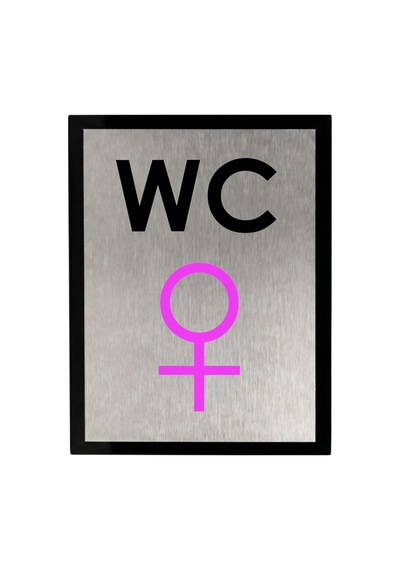 Metal Gümüş 14x20 Cm Yapışkanlı Ofis Bar Clup Kapı İsimliği Kadın Sembolü Wc Yönlendirme Tabelası Levhası