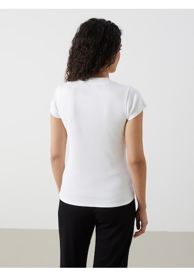 Lcw Modest Beyaz Dik Yaka Kadın Body