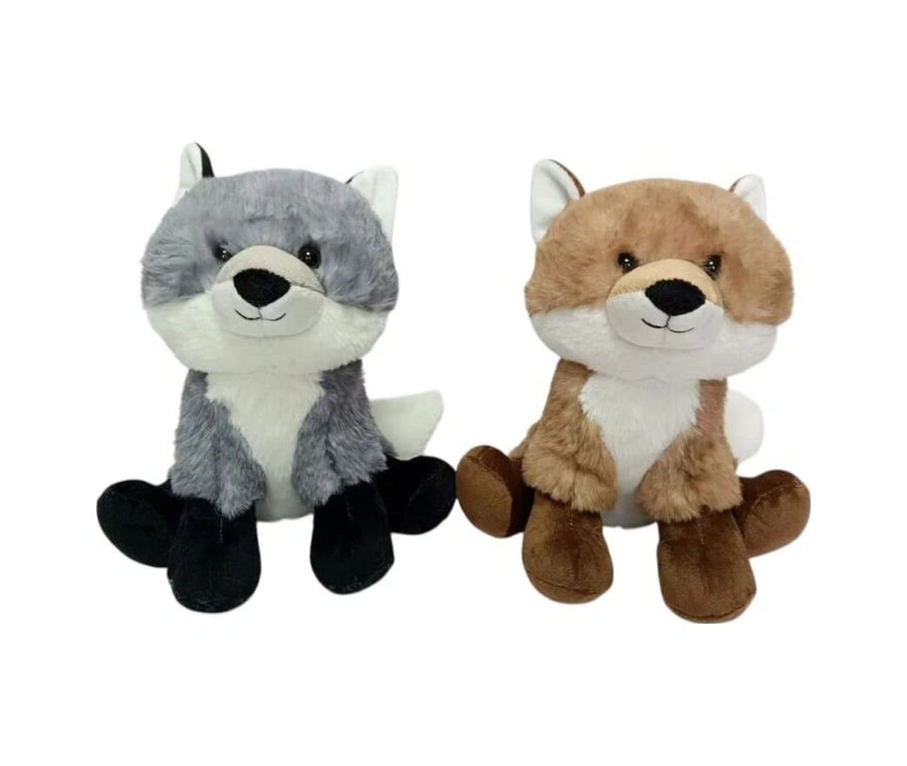 Pb31563-23 Peluş Oturan Tilki 23 Cm Gri