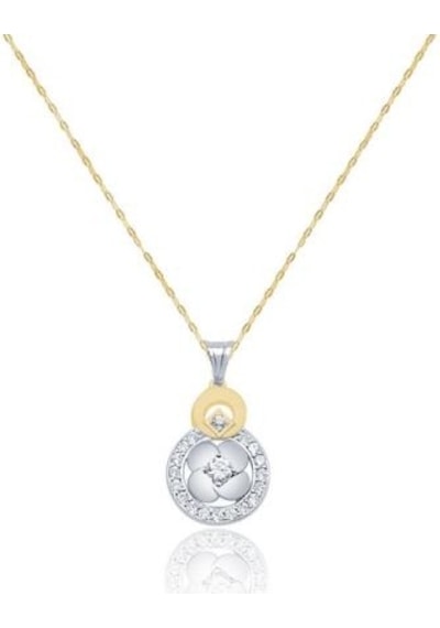 Diamond Line-Gülaylar - Sarı Beyaz Altın 14 Ayar Koleksiyon Kolye N11.25413