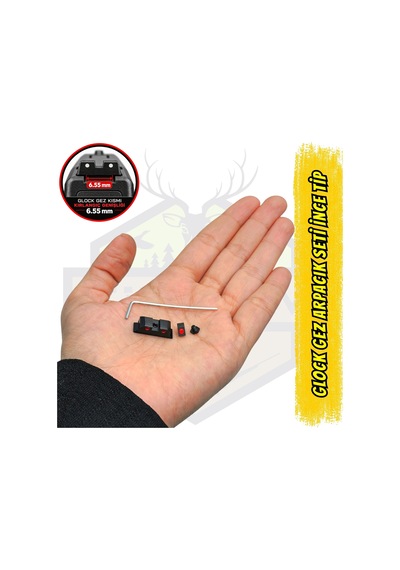 Glock Uyumlu İnce Tip Kırmızı Fiber Optik Gez Arpacık Seti