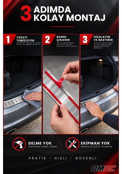 Vw Touran I 2003-2010 Uyumlu Krom Arka Tampon Eşiği Paslanmaz Çelik