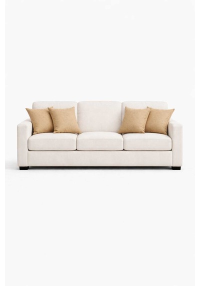 Kadife Dokulu Bej Kırlent Yastık Kılıfı 2 Adet 50 X 30 Cm