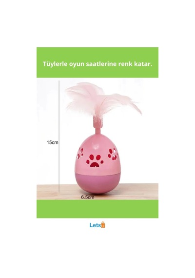 Tüylü Pati Desenli Eğlenceli Hacı Yatmaz Oyuncak 15 Cm