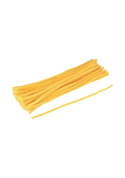 25'li Sarı Renkli Şönil, Eğitici Şönil Seti, Tüylü Tel, 30 Cm, Peluş Tel
