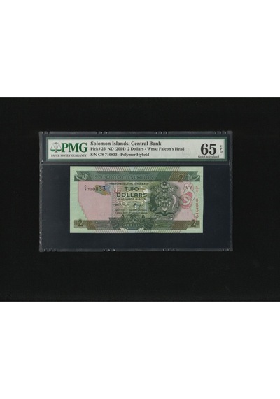 3 Adet Solomon İslands Adaları 2 Dollars Seri Takipli Polymer Hybrid Pmg 65 Epq Gem Unc Çil P25 Nd