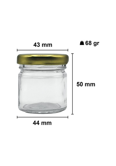 20 Adet Mini-küçük Cam Kavanoz Numune, Mama, Düğün Ve Kına Şekerleme Kavanozu 40ml. Şeffaf