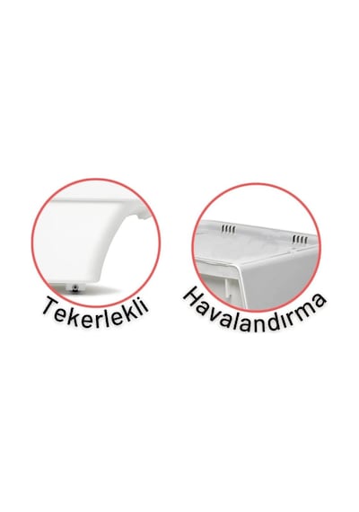 Motek Tekerlekli Patateslik Soğanlık Oyuncak Kutusu Patateslik Soğanlık Sepeti 2x12lt Beyaz+gri Diğer