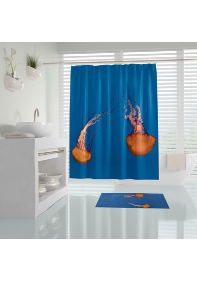 Zethome Tropik Jellyfish Banyo Duş Perdesi Tek Kanat 1X180X200 Çok Renkli