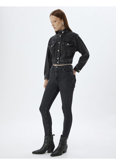 Koton Yüksek Bel Kot Pantolon Dar Paça Push Up - Skinny Push Up Fit Jean Siyah 5wal40052md Siyah Koton Yüksek Bel Kot Pantolon Dar Paça Push Up - Skinny Push Up Fit Jean Siyah 5wal40052md Siyah